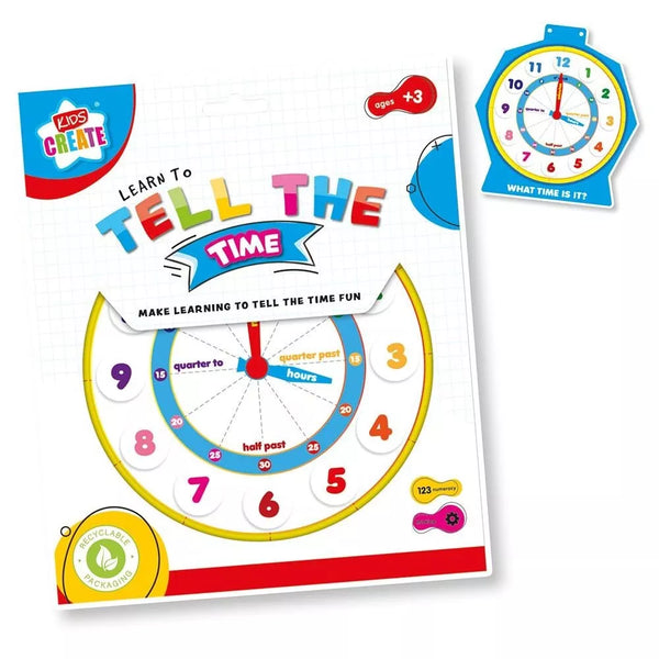 Kids Create - Learn To Tell The Time - Children's Early Learning Clock