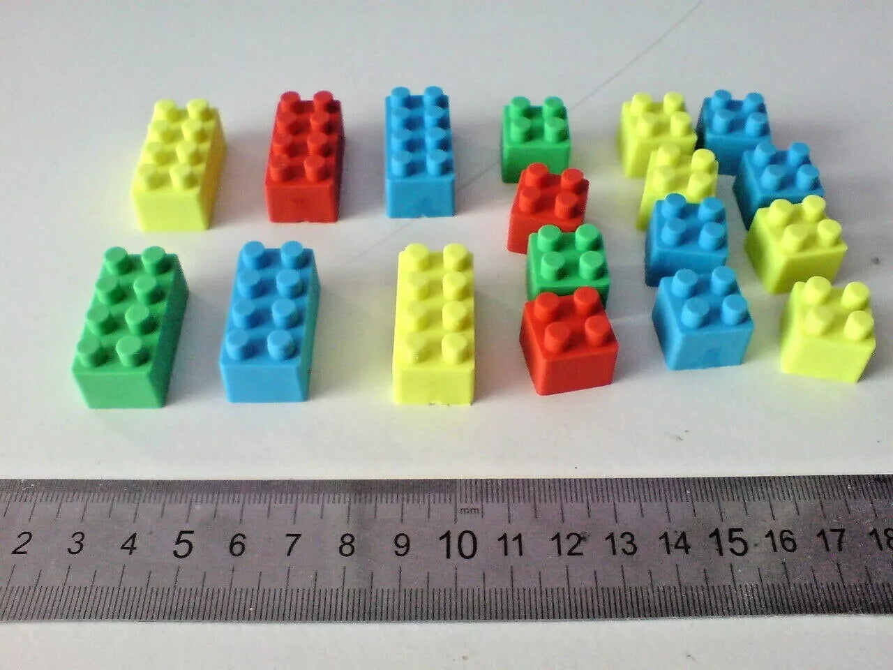 18 pcs Novelty Pencil Erasers, Shape of a Brick, Party Bag, School