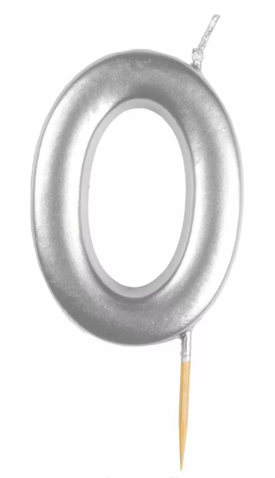 Metallic Silver Number Candles 0-9