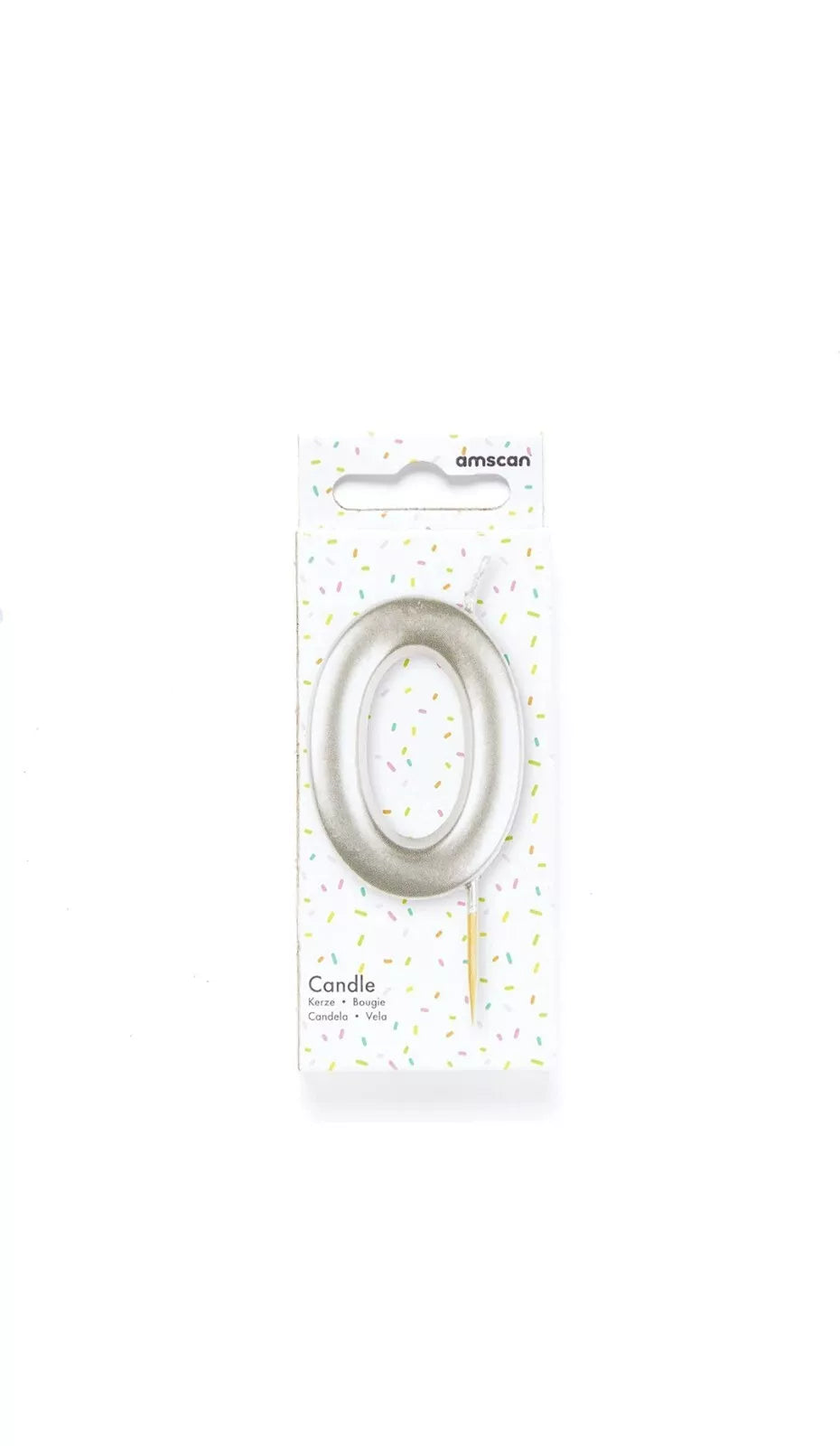 Metallic Silver Number Candles 0-9