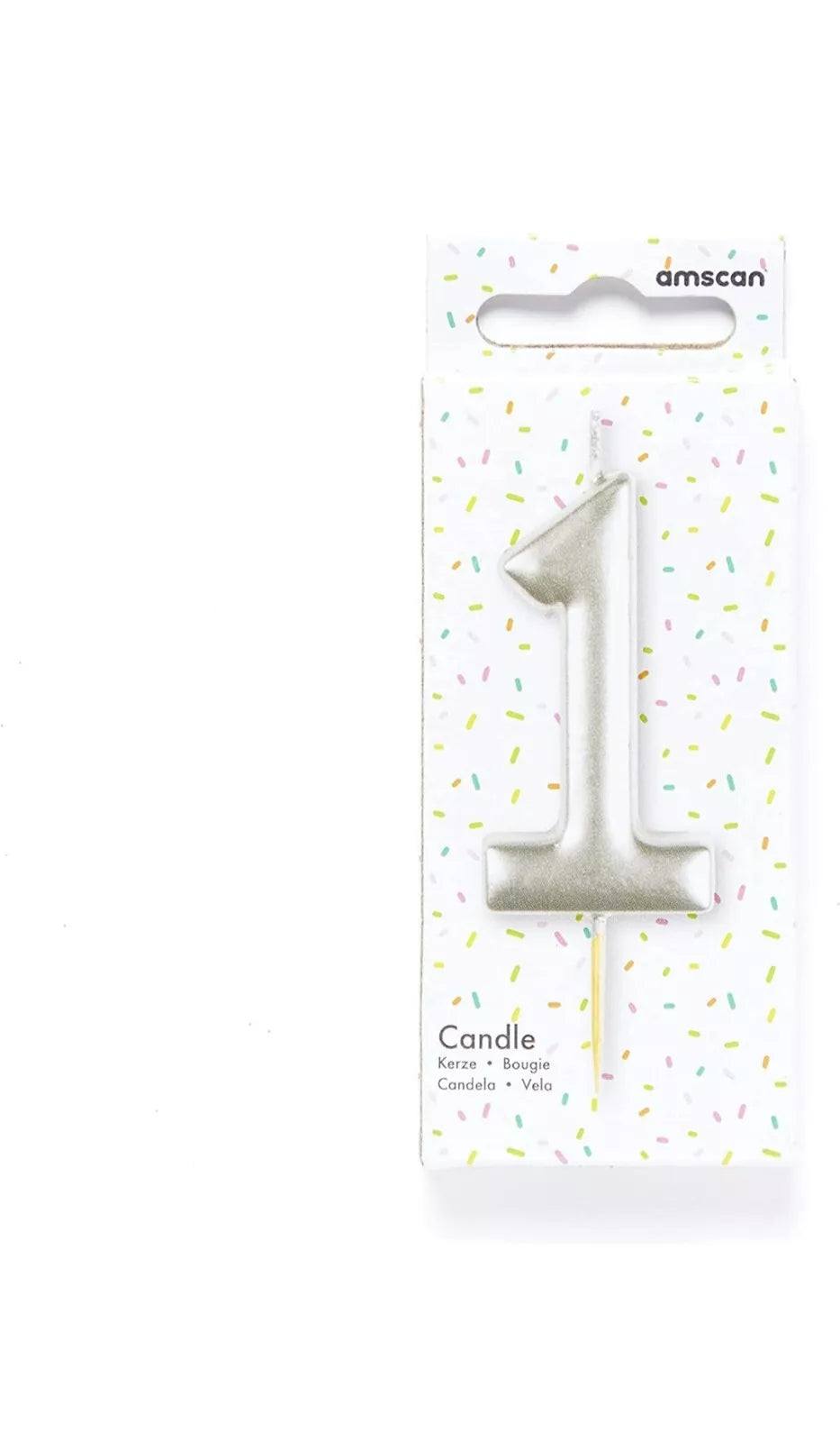 Metallic Silver Number Candles 0-9
