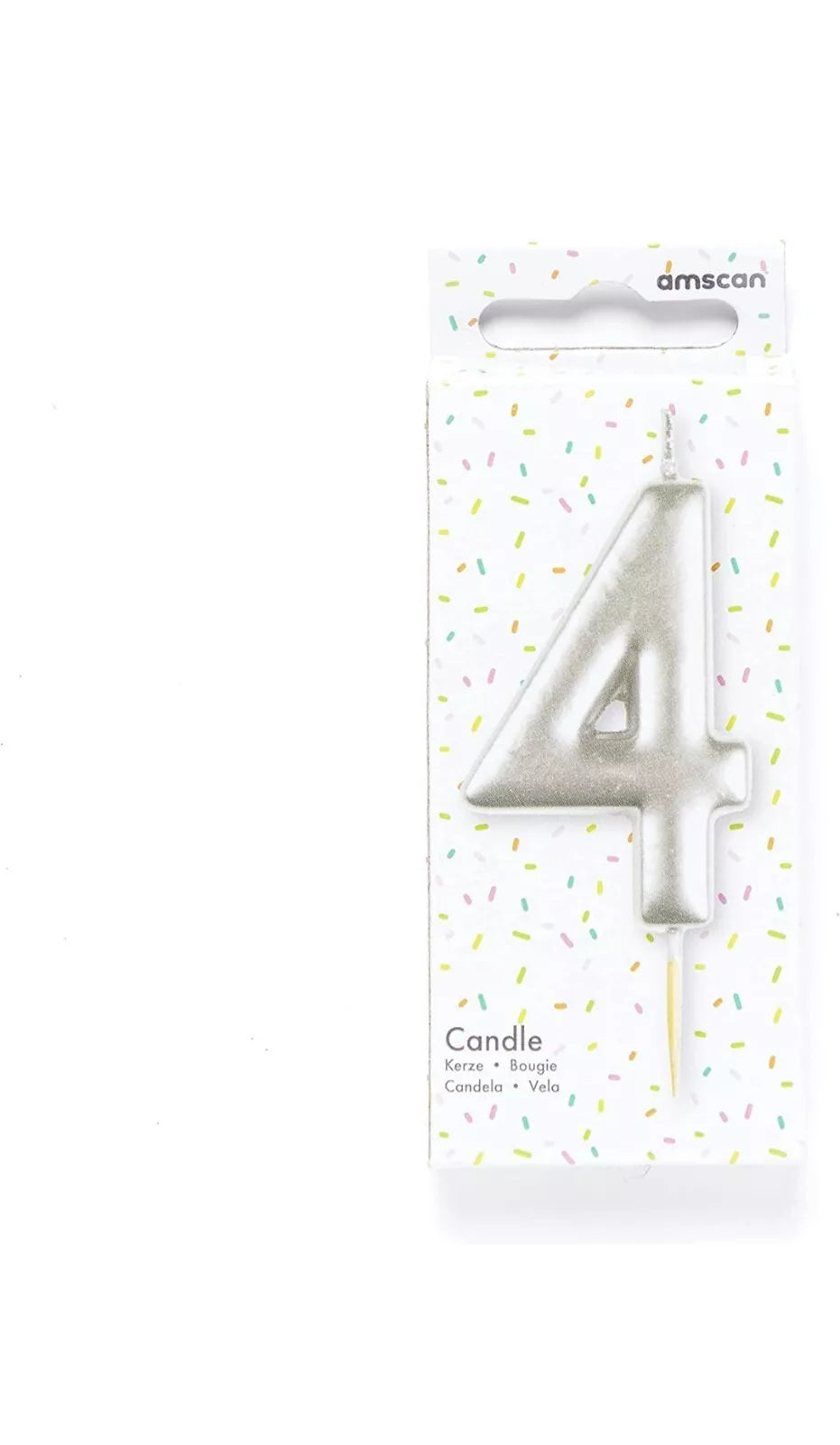 Metallic Silver Number Candles 0-9