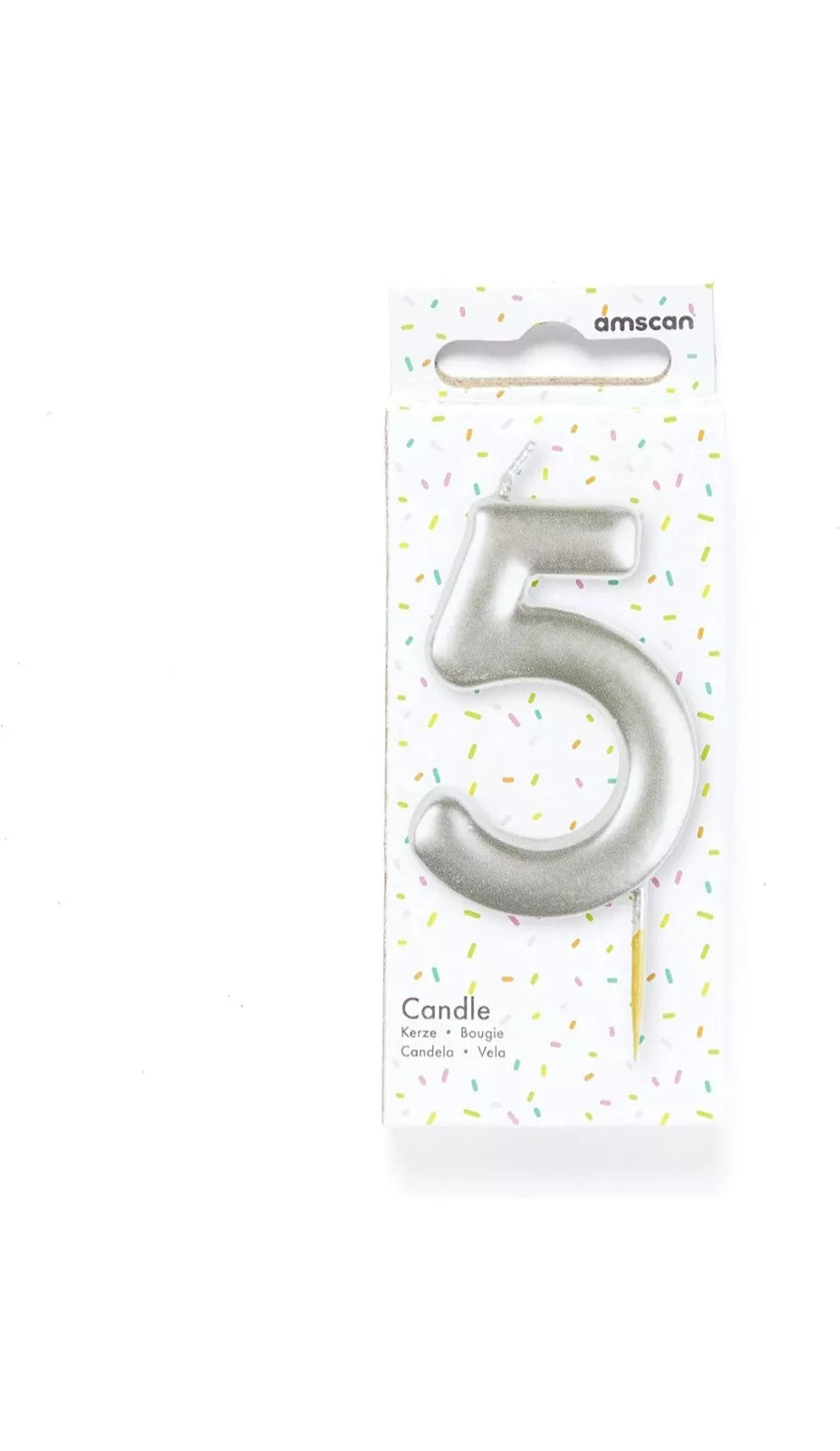 Metallic Silver Number Candles 0-9
