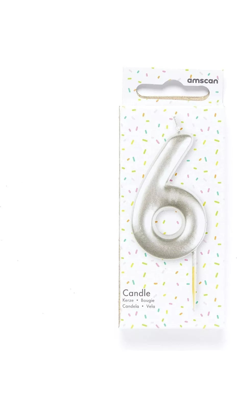 Metallic Silver Number Candles 0-9