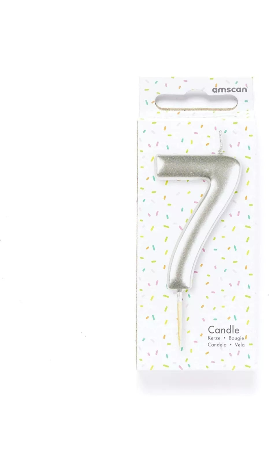 Metallic Silver Number Candles 0-9