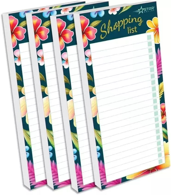 4 Pack Magnetic Meal Planner Tear Off Shopping List Note Pad Gold Foil 80 sheet