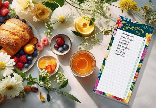 4 Pack Magnetic Meal Planner Tear Off Shopping List Note Pad Gold Foil 80 sheet