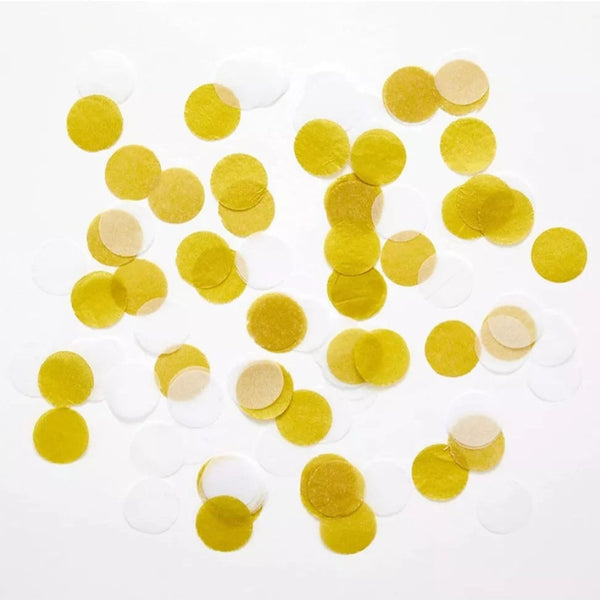 Gold & White Tissue Paper Confetti Scatters – 10g for Party Table & Craft Decoration