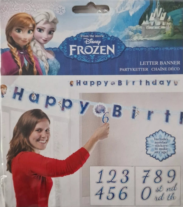Disney Frozen Birthday Party Table Banner – Anna, Elsa & Olaf Table Decoration for Kids