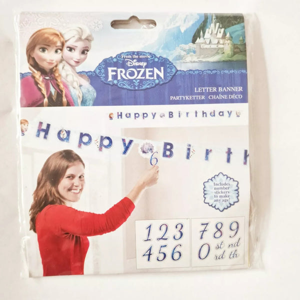 Disney Frozen Birthday Party Table Banner – Anna, Elsa & Olaf Table Decoration for Kids