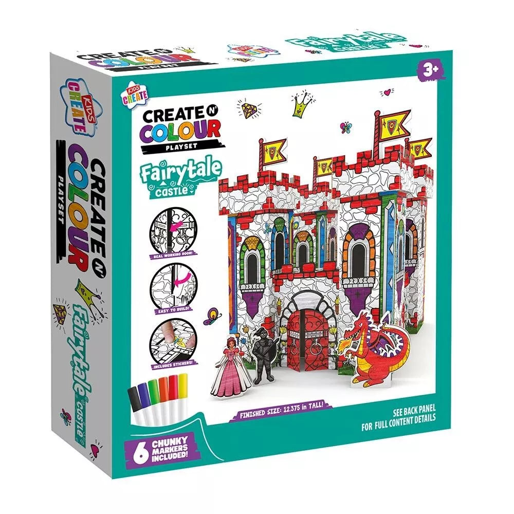 Kids Create - Castle Create N' Colour Playset + 6 Markers