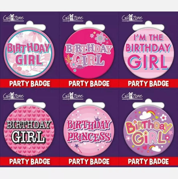 Happy Birthday Badge – 2" / 5.5cm Party Pin, Assorted Colours